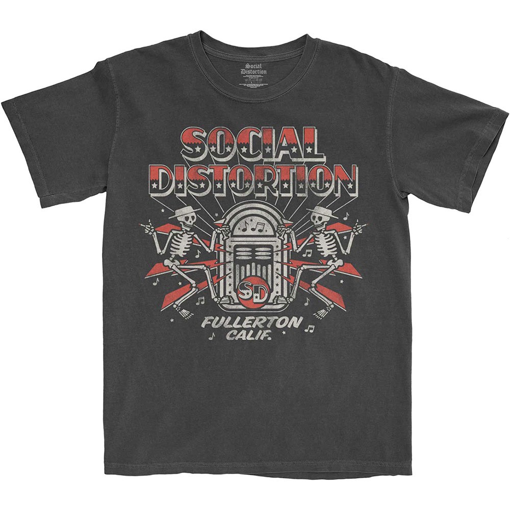 Social Distortion - Jukebox Skelly Heren Tshirt - Zwart